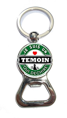 Porte-clé décapsuleur Témoin qui déchire - idée originale, annonce mariage, demande, EVJF/EVG