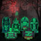Jojoin 6 Stück Halloween Grabsteine Deko - Fluoreszierend Plastik RIP Grabstein Requisiten für den Friedhof - Wellpappen Yard Schilder für Halloween-Party Spukhaus und Rasen im Freien Dekoration