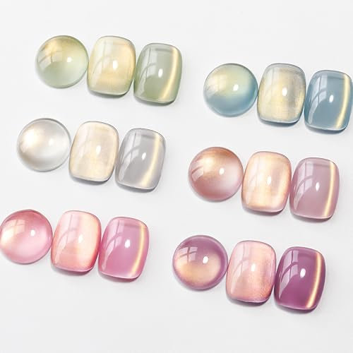 MIZHSE Cat Eye UV Gel Set, 6 Farben UV Nagellack Set, Soak Off UV Cateye Nagellack mit 1 Magnet, Glänzend Glatt Langanhaltend Cat Eye Nagelack für Nail Art, Maniküre-Salon DIY Zu Hause 7ml 6er Pack