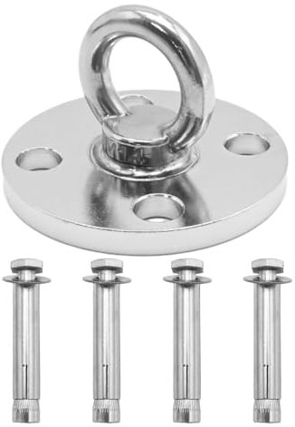 Ollanoos 304 Ceiling Mount Hanger with 4 Anchor Screw, Fixing Hanger Hammock Hook for Hanging Outdoor Swings Hanging Chairs Hammocks Aerial Yoga, Climbing Ropes (500kg Load Capacity)