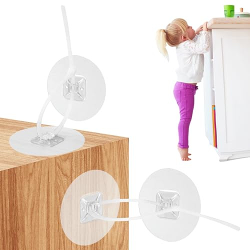 Kippsicherung Möbel,12pcs Kleber Kippsicherung Schrank Wandbefestigung Möbel Kippsicherung für Regale mit Nylonriemen Kippschutz Möbel-Wandanker für Kinder Haustier Baby Proofing für Haustier Schutz
