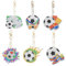 aupawdy 6 Stück Diamond Painting Schlüsselanhänger, Diamond Schlüsselanhänger, Fußball Diamant Malerei Schlüsselanhänger DIY Diamant Malerei Schlüsselbund Football