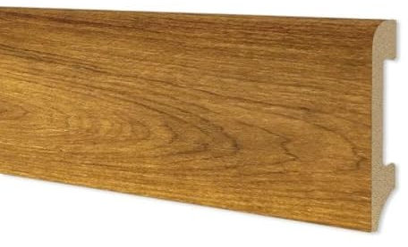 Battiscopa in duropolimero effetto legno rovere caldo - Zoccolo da cucina 2000x75x14 mm - Battiscopa resistente agli urti