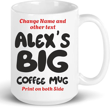 Fauntin Gifts Large Personalised Mug - 15oz Size - Name Personalisation - Gift Idea ~ Tea Mug - Coffee Cup - Add Your Name (White)