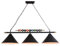 XinZe 120CM Hängeleuchten Für Billardtisch Billard Dekoration Pendelleuchte 3 Lampenschirme Aus Schwarzem Mattem Metall Retro Stil Hängelampe Für Billardzimmer, Snookertisch, Kücheninsel, Esstisch