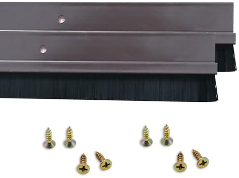 2 Stück Bürstendichtung Streifenbürste 1000mm x 20mm H-förmiger Aluminiumlegierungs-Halter Türdichtung Türbürste mit Nylonbürste