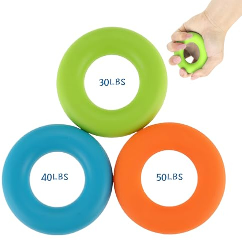 3 Stück Handgriffstärker Und Trainer,Fingertrainer,Ring Handgriff Trainer,Handtraining Set Handgriffstärker,Unterarm Finger Handgrifftrainer,Für Muskeltraining,Ergotherapie,Krafttraining (30/40/50lb)