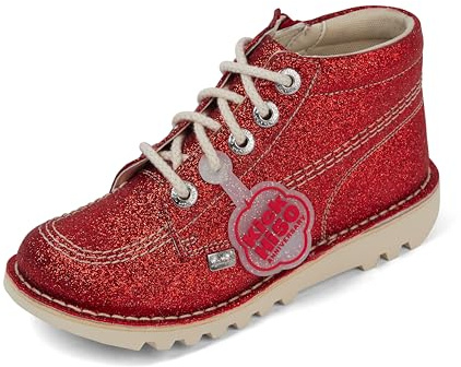 Kickers Unisex Kids Kick Hi Glitter Text Ankle Boot,