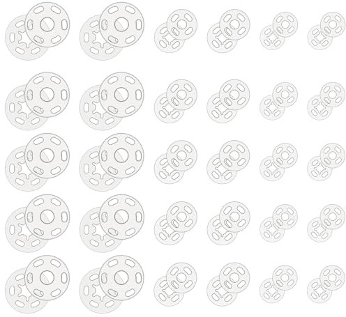 150 Paare Druckknöpfe zum Annähen Transparent Druckknöpfe Kunststoff Knopf Transparente Durchsichtig Druckknopf zum Anähen Unsichtbare Plastik für DIY Kleidung Hemden, 7 mm, 10 mm, 15 mm