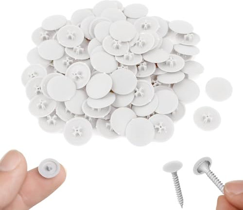 100 Pcs White Screws Caps Cover, 17mm Plastic Screw Caps White for Furniture, Wardrobe(Screws not included)(Translucent)