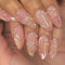 GlamRays 24pcs 3D Handcrafted Press on Nails with Charms Medium False Nails Acrylic Nails Press ons Almond Shaped False Nails with Flowers Water Waves Design Colour Gradient
