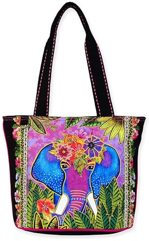 Laurel Burch Alijah Medium Tote Bag, Mehrfarbig/Meereswellen (Ocean Tides), Medium