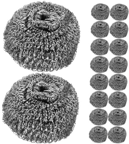 WRITWAA 48piezas Lana De Acero para Lavar Ollas y Platos Esponjas De Alambre De Acero Estropajo para Limpiar Sartenes Uso Cocina