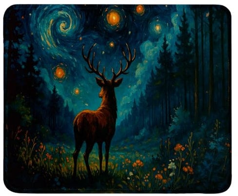 Tapis de Souris - 240 x 200 mm - Surface Lisse et Confortable - Motifs Artistiques Raz de Marée Pastèque - Base en Antidérapant - Bordure Tissée Résistante Mouse Pad pour Gaming et Bureau (6)