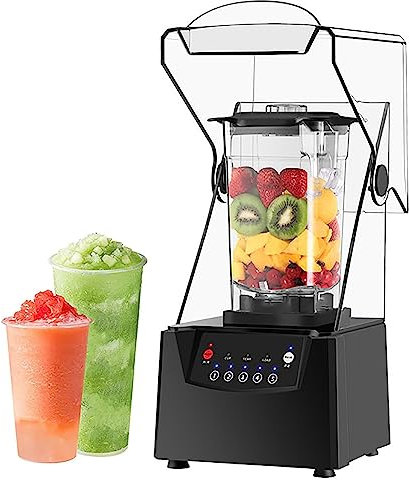 Commercial Blender Smoothie Maker 2L with Sound Enclosure, 5 Presets, 17000RPM Blade, Ice Crusher, Silent Cooking Machine for Smoothies and Fruits