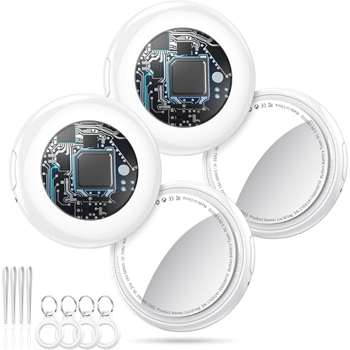 Air Tags Smart Tracker, Bluetooth Localizador de Llaves Funciona con Find My App (Solo iOS), rastreador Bluetooth y localizador de artículos con Sonido, rastreador de Equipaje,Blanco Claro (4 ud)