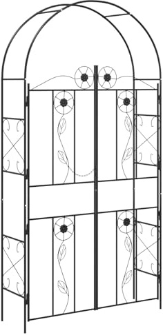 Solivagant Arche de Jardin Uni Noir 115 x 37 x 226 cm,(8.08 KG)