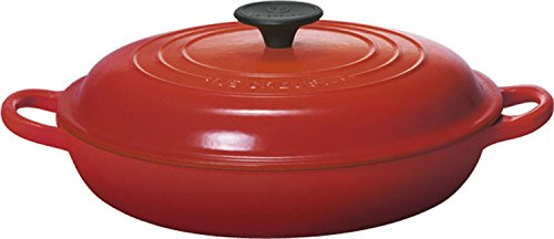 LE CREUSET Cast Iron Shallow Casserole, 26 cm, Cerise