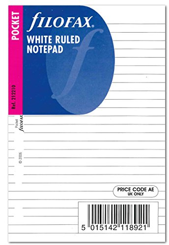 Filofax Pocket White Ruled Notepad