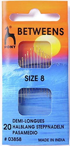 Pony Gold Eye Sewing Needles: Betweens Size 8, Multi-Colour, 8