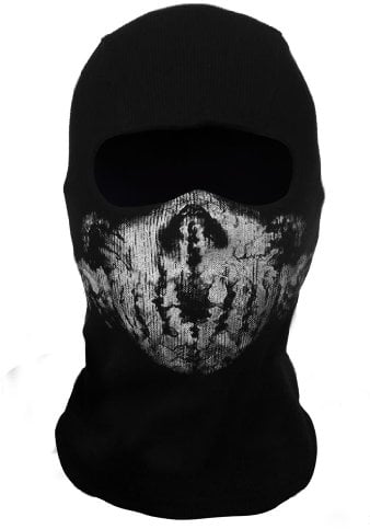 Sturmmaske mit Totenkopf | Motorradmaske für COD Fans | Schwarz
