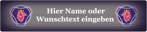 Scania Nummernschild selbst gestalten und personalisieren, Metallschild, Aluminium-Schild als individuelles Trucker-Accessoire LKW-Zubehör Aluschild, Kennzeichen-Schilder mit Namen & Wunschtext