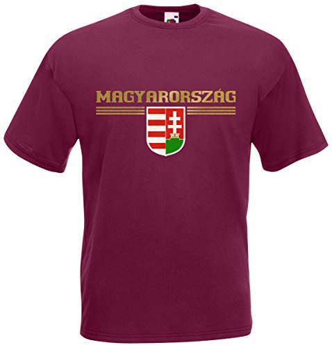 Ungarn Magyarorszag T-Shirt Fanshirt Nation WM EM Trikot Burgund M