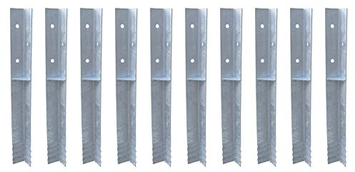 Wickey SolidLock Winkelanker aus feuerverzinktem Stahl für Spieltürme, Schaukeln, Stelzenhäuser - 10er-Set Anker inklusive Schrauben - Bodenanker, Erdanker 500x45x45 mm