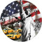 Glas Uhr Statue of Liberty Stars & Stripes 38 cm