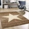 VIMODA Stern Muster Teppich Braun Beige Stylish Accessoire, Maße:60x110 cm