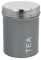 Harbour Housewares Round Metal Tea Storage Canister - Grey - Pack of 1 - Retro Kitchen Storage Loose Tea Caddy Preserve Food Tin Bin Container Jars Airtight Lid