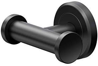 Gatco 4245AMX Latitude II Double Robe Hook, Wall Mounted Bathroom Towel & Robe Hook, Matte Black