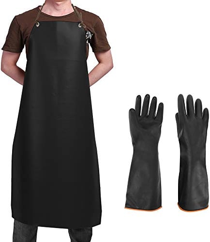 Wasserdichte Vinylschürze und strapazierfähige Latexhandschuhe, SourceTon Resist Strong Acid, Alkali und Ölschürze und Handschuhe