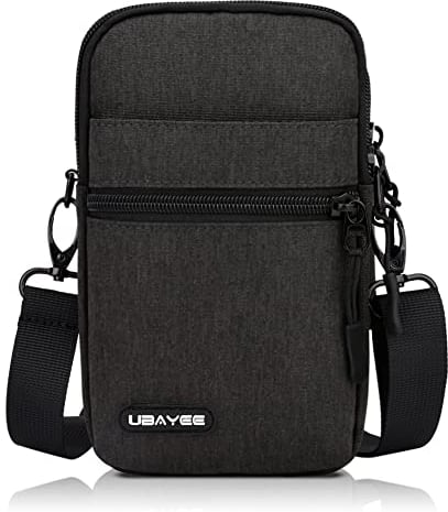 UBAYEE Kleine Handy Umhängetasche bis zu 6,7 Zoll, Herren Handytasche Schultertasche mit RFID-Blockierung Fach, Dunkelgrau