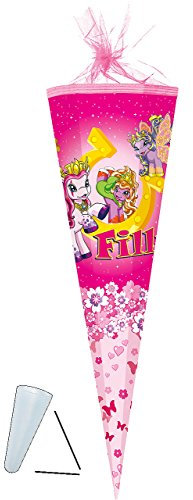 alles-meine.de GmbH personalisierte 3D LED Licht & Leucht - Schleife - verschiedenes Zubehör frei wählbar - passend für Schultüte - Filly Pferde - 22/35 / 50/70 / 85 cm - Zuc..