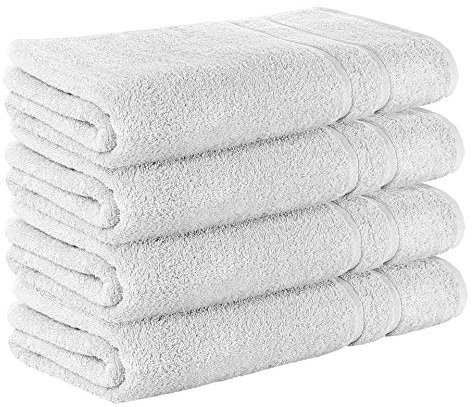 StickandShine 4er Set Premium Frottee Saunatuch 80x200 cm in weiß in 500g/m² aus 100% Baumwolle