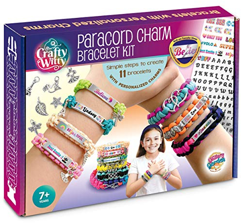 Paracord Bracelet Making Kit with Charms - Art & Craft Gift for KIDS Age 8 9 10 11 12 & Teens 13 14 Year Old. Make Your Own Friendship & Jewellery for Birthday, Travel Activity, Camp & Project