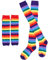 SOIMISS Regenbogen Gestreifte Socken Kniestrümpfe Armwärmer Fingerlose Handschuhe für Halloween Weihnachten