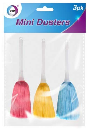 22cm Pack of 3 Mini Plastic Static dusters.