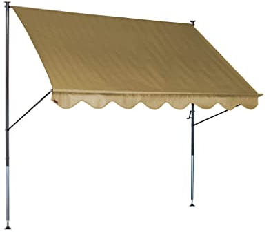Angerer Freizeitmöbel GmbH Klemmmarkise Standard - Markise für Sonnenschutz - Montage ohne Bohren und Dübeln - ideale Balkonmarkise für Mietwohnungen (Beige, 350 cm)