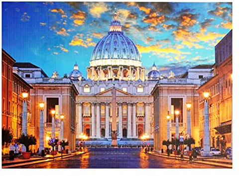 St. Peter's Basilika, Rom 1000 Teile Puzzle für Erwachsene & Kinder | 27 x 20 Zoll Puzzle-Spiel mit extra dicken, Teilen, die leicht zusammenpassen | aus recyceltem Papier | Bonus-Poster enthalten