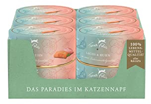 TERRA FELIS Lachs & Huhn, Multi-Protein Nassfutter, 12x80g I Premium Katzennahrung in 100% Lebensmittelqualität Aller Rohstoffe I 90% Fisch- & Fleischanteil, getreidefrei I Alleinfuttermittel