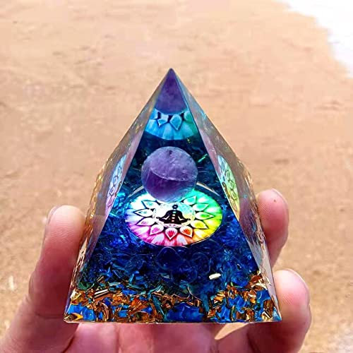 ycyingcheng Crystal Positive Energy Generator Orgonite Pyramid Protection, Chakra Healing Crystals Pyramid, Pyramid Energy Crysta Protection Crystal and Stone Pyramid Energy Generator