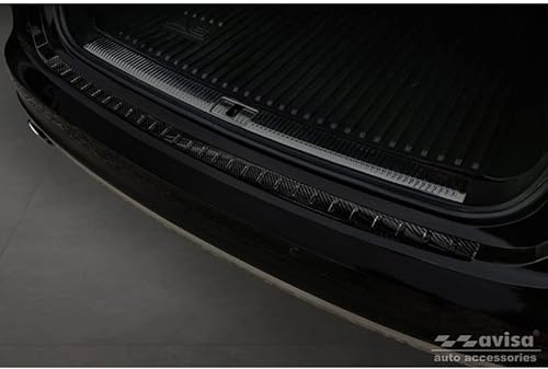Avisa 3D Karbon Heckstoßstangenschutz passgenau | kompatibel mit Audi A6 Allroad 2012-2018 - Schwarz