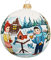 Krebs Glas Lauscha - Weihnachtsdekoration/Christbaumschmuck aus Glas - Weihnachtskugel - Motiv: Junge und Mädchen mit Vogelhaus - Größe: 10 cm