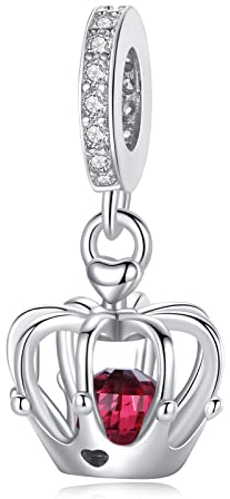 HAEPIAR S925 Sterling silber Charm in Argento per Bracciale Collana Argento Sterling Dangles Zircon Corona Hollow per le Donne Ragazze