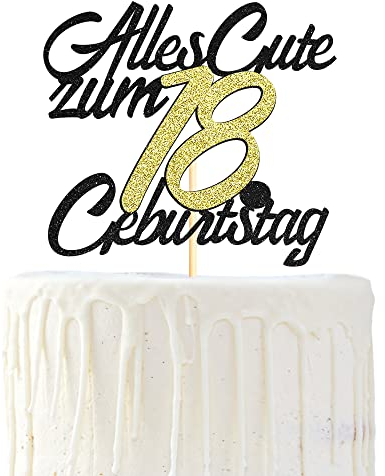 Sumerk 1 Stück 18.Geburtstag Tortendeko Happy 18th Birthday Cake Topper 18.Alles Gute Geburtstag Cake Topper 18 Jahre Torte Kuchen Deko für 18 Geburstagstorte Deko Jungen Mädchen Mann Frau