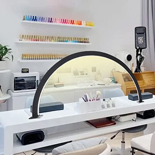 OXFUZZ Nails Art Arc Table Lamp, 30w Half Moon Nail Desk Lamp,Desk Beauty Fill Light, 3000k To 6000k Dimmable, Adjustable Brightness,For Spa Salon Makeup Facial Esthetician,A