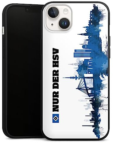 Premium Silikon Hülle kompatibel mit Apple iPhone 14 Handyhülle schwarz Case HSV Offizielles Lizenzprodukt Bundesliga