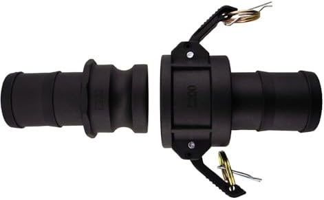 Camlock high Output Hose Fittings Type C+E kit, Joins layflat Hose,Ideal for use with Dirty Water/Drainage Pumps,Tough Long Lasting Polypropylene (1/2 Barb)